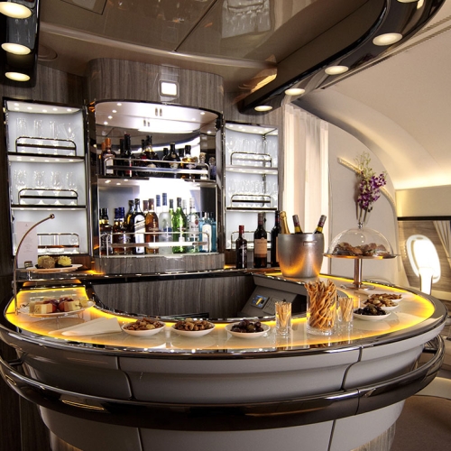 Onyx bar top on emirates plane